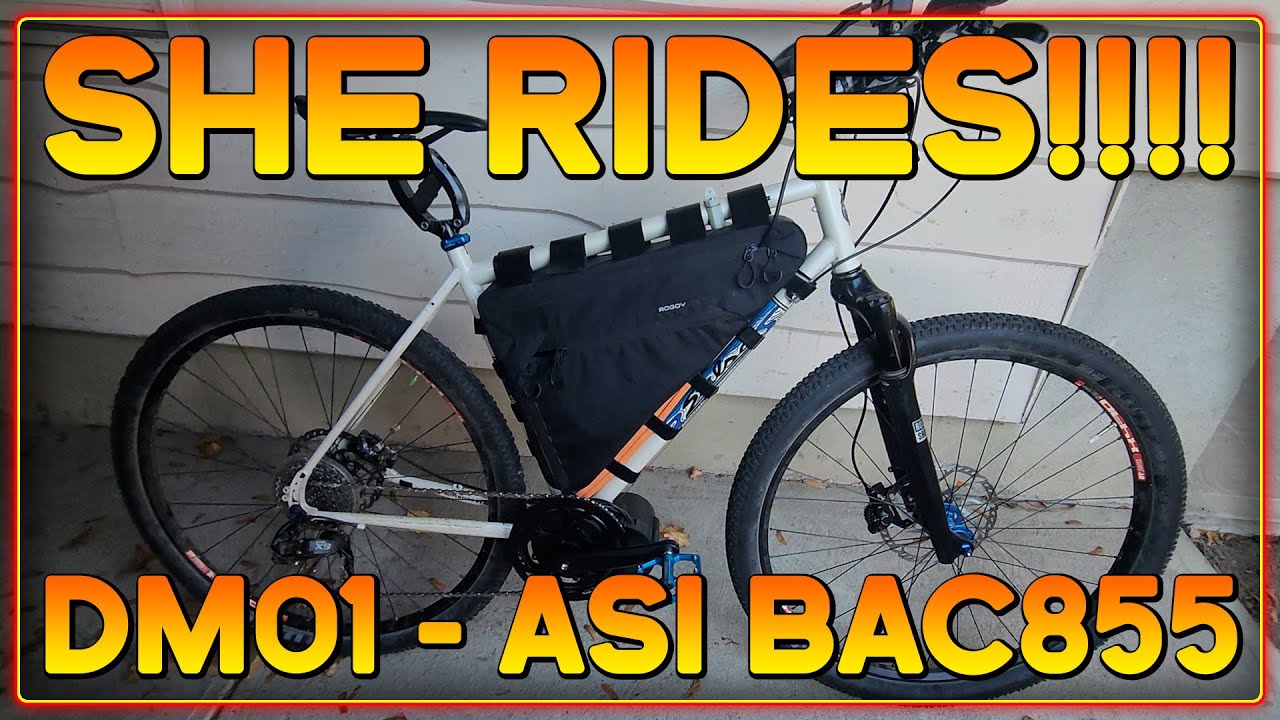 TOSEVEN DM01 first ride with the ASI BAC855 52 volt battery 25% field weakening 70 amps cap