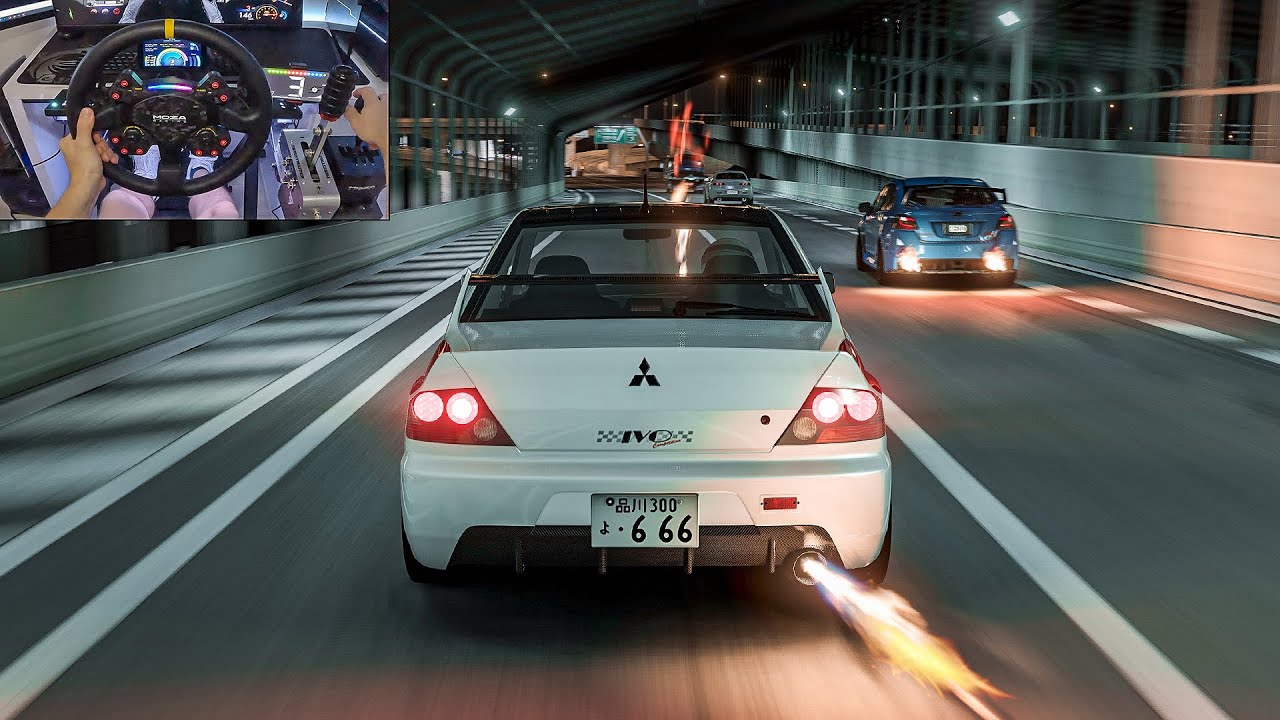 824HP Mitsubishi EVO IX & 821HP Subaru WRX STi Street Racing! - Assetto Corsa | Moza R9 + VR