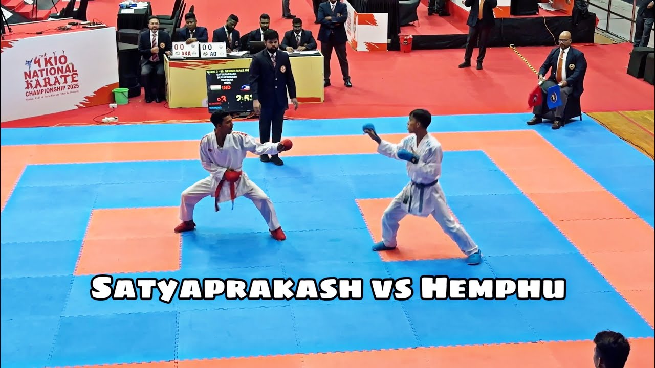 Satyaprakash vs Hemphu | 4th KIO National 2025 Hydrabad #karate #karatekid #karatetemple #fighter