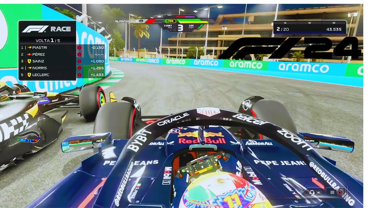 F1 2024 PS4 GAMEPLAY | SERGIO PEREZ | RBR | JEDDAH | GP DA ARABIA SAUDITA