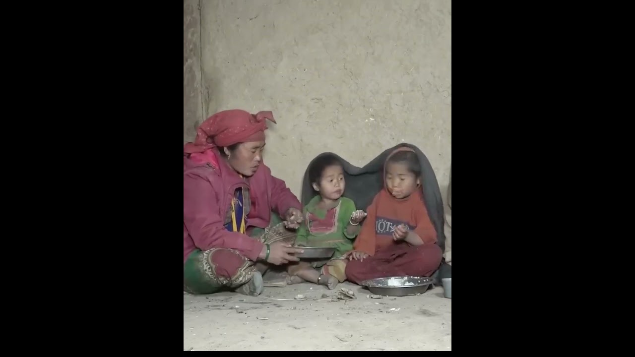 Cooking traditional food by using primitive technology.