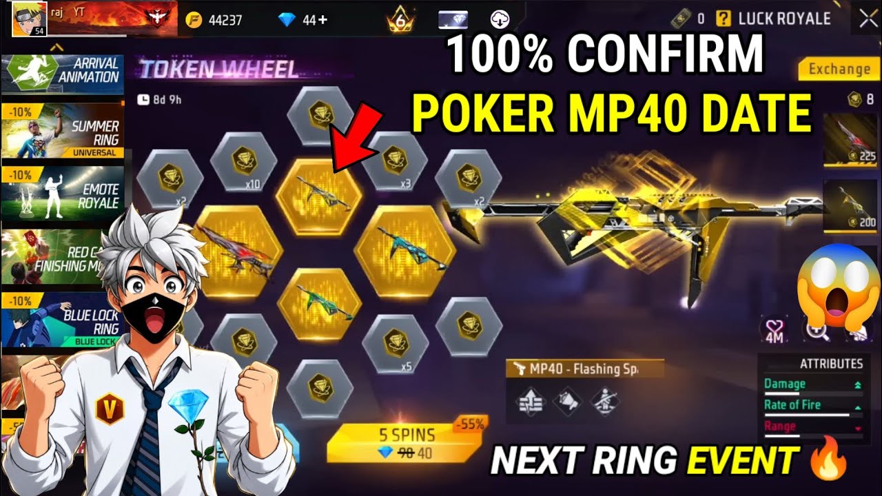 Poker MP40 Return Date 💀 | Free Fire Poker MP40 Confirm Date | Free Fire Next Universal Ring Event
