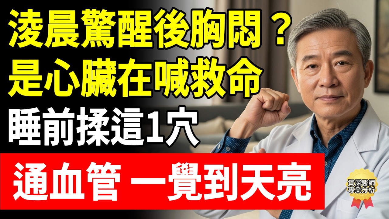 淩晨驚醒後胸悶？心臟在喊救命！睡前揉這1穴，通血管、一覺到天亮！#頤養之年 #懷安醫師 #半夜驚醒 #心臟保養 #預防心梗