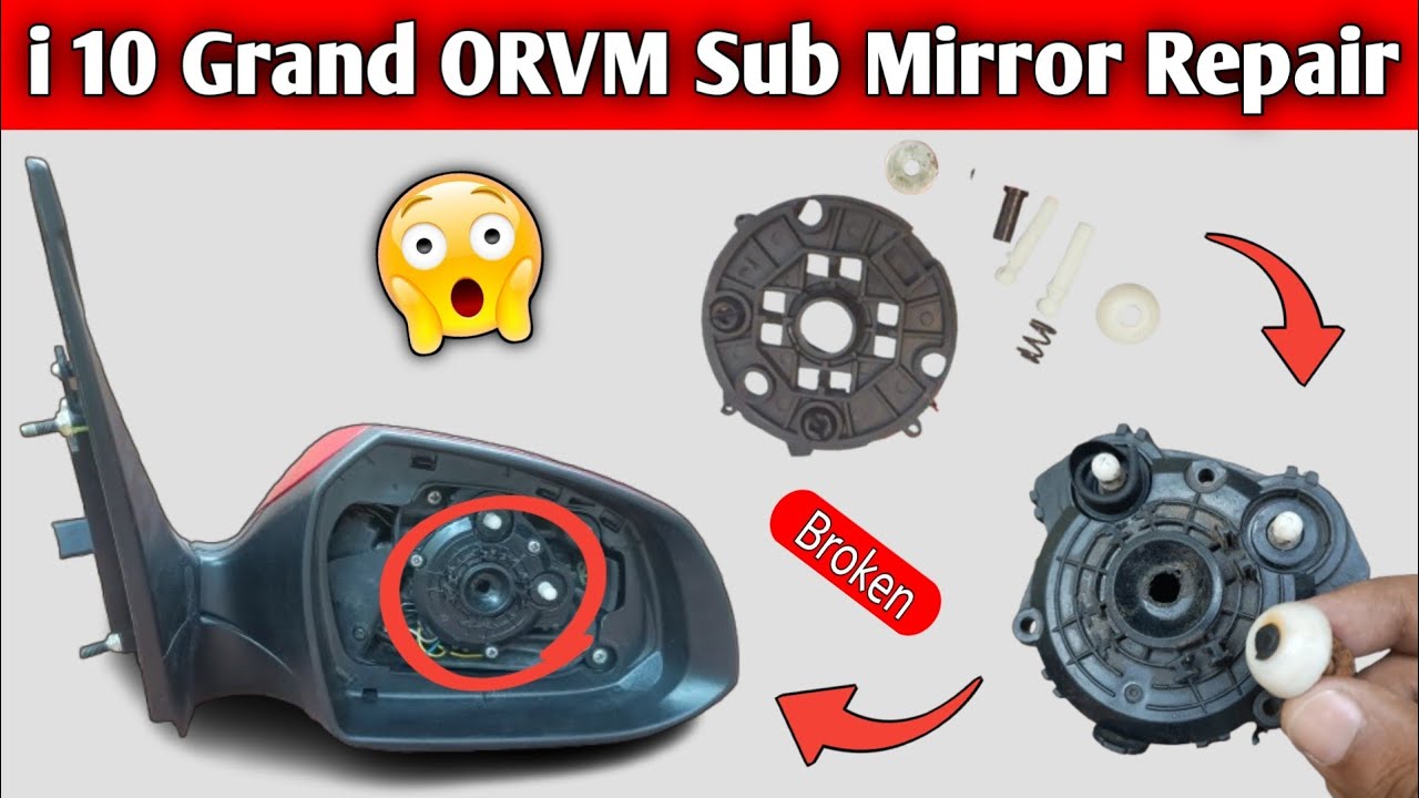 Hyundai i 10 Grand Side Mirror Adjustment Repair || Broken Side Mirror Repair at Home. 9634998357