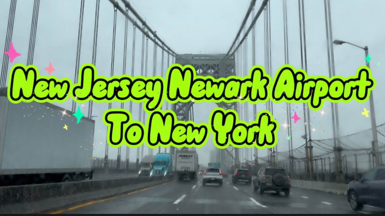 Driving from Newark Liberty Airport New Jersey to New York Uptown Washington Heights