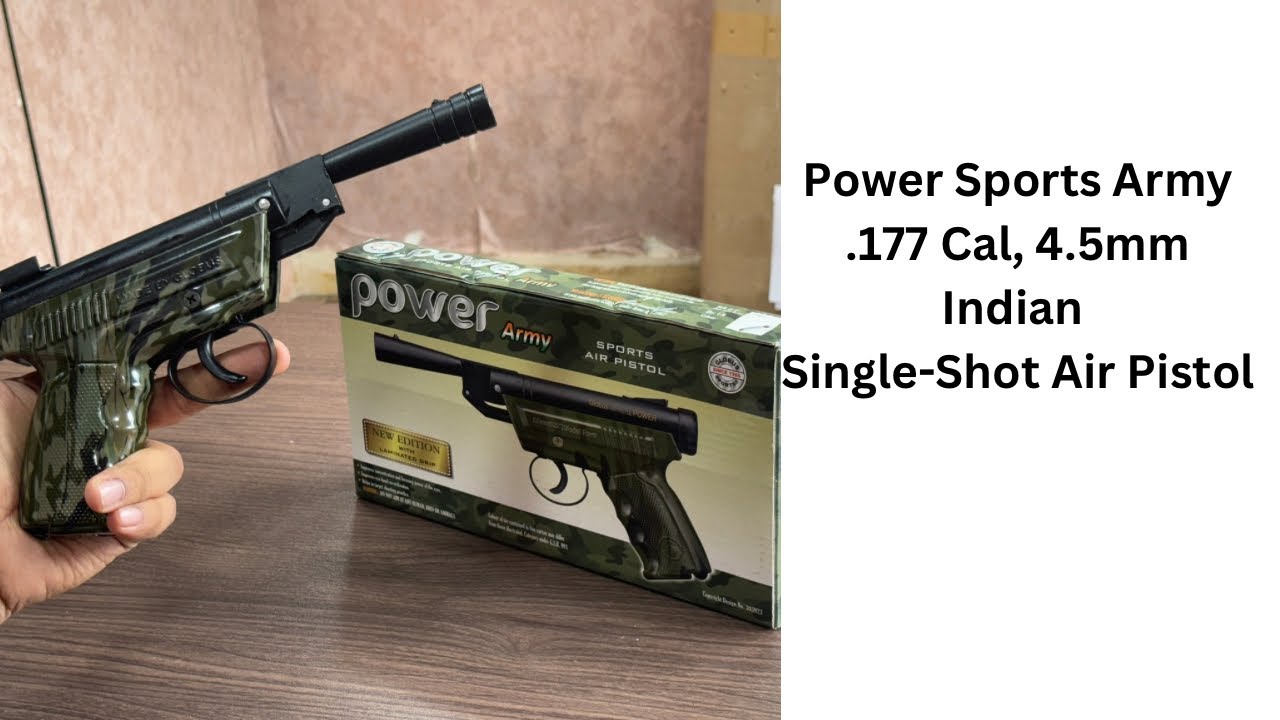 Power Sports Army .177 Cal, 4.5mm Indian Single-Shot Air Pistol