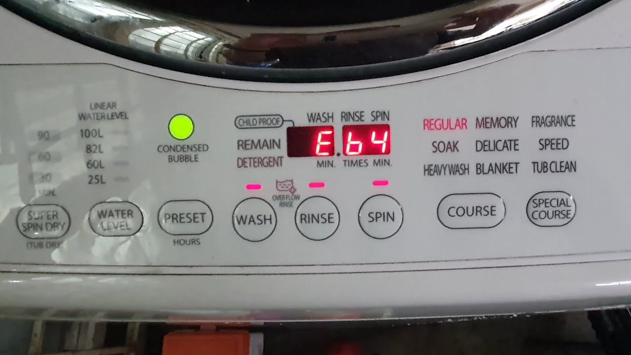 TOSHIBA MODEL AW-DC1300W Error code 'E64'