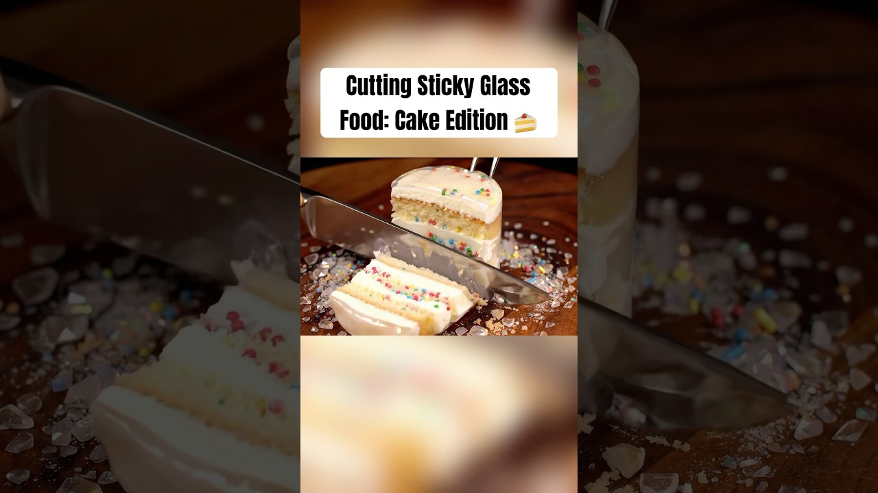 Sticky Glass Food ASMR- Cake Edition 🍰#asmr #aiasmr #asmrsounds #satisfying