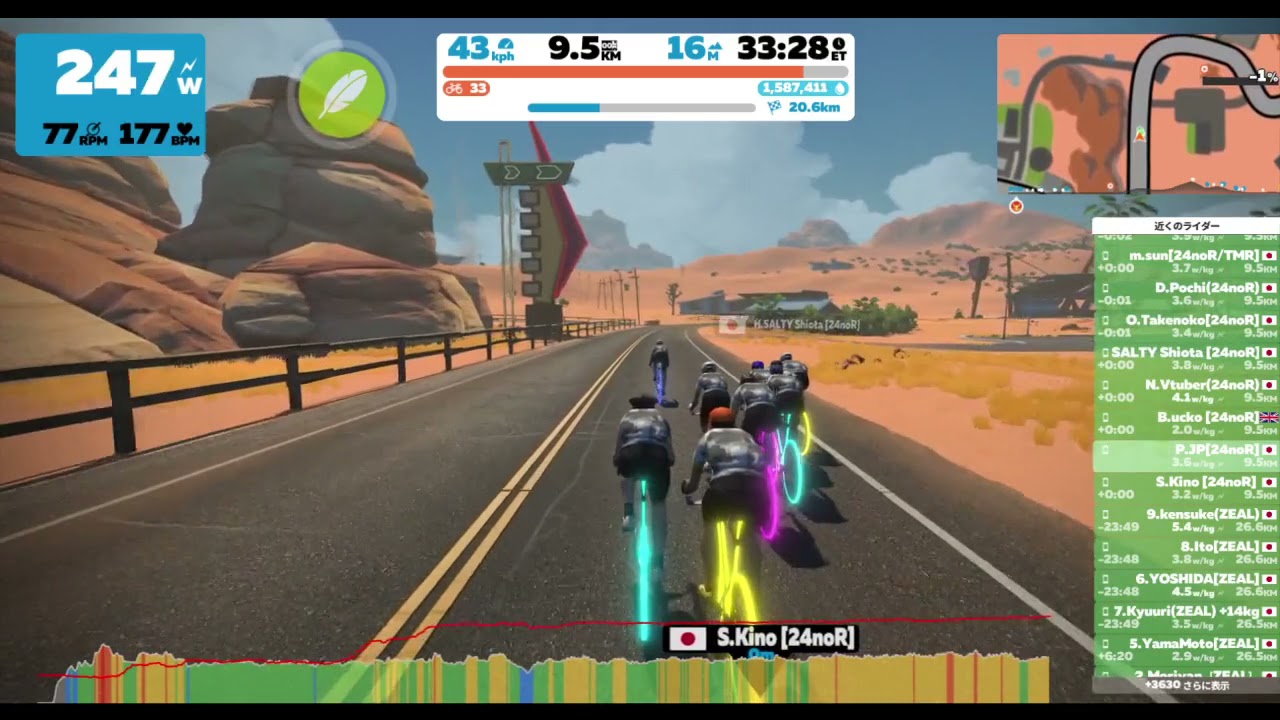 Zwift iCOL= #5 TTT 24noR Sand And Sequoias&times;1.5 (210704)