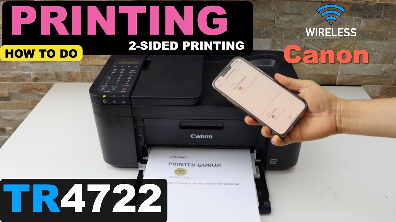 Canon Pixma TR4722 Printing, 2-Sided Long Edge Duplex.