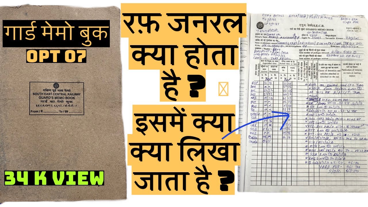 Rough Journal क्या होता है ? इसमें क्या क्या लिखा जाता है ?🤔Guard Memo book New Train manager dekhe