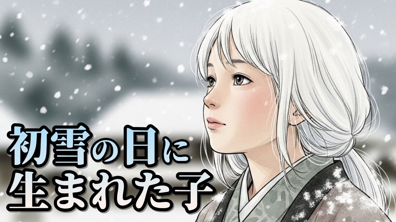 【日本昔話】『初雪の子』雪のような髪の子が生まれた｜眠る前に聞く静かな物語・耳で聞く小説・話の朗読・オーディオブック｜民話・説話・昔話