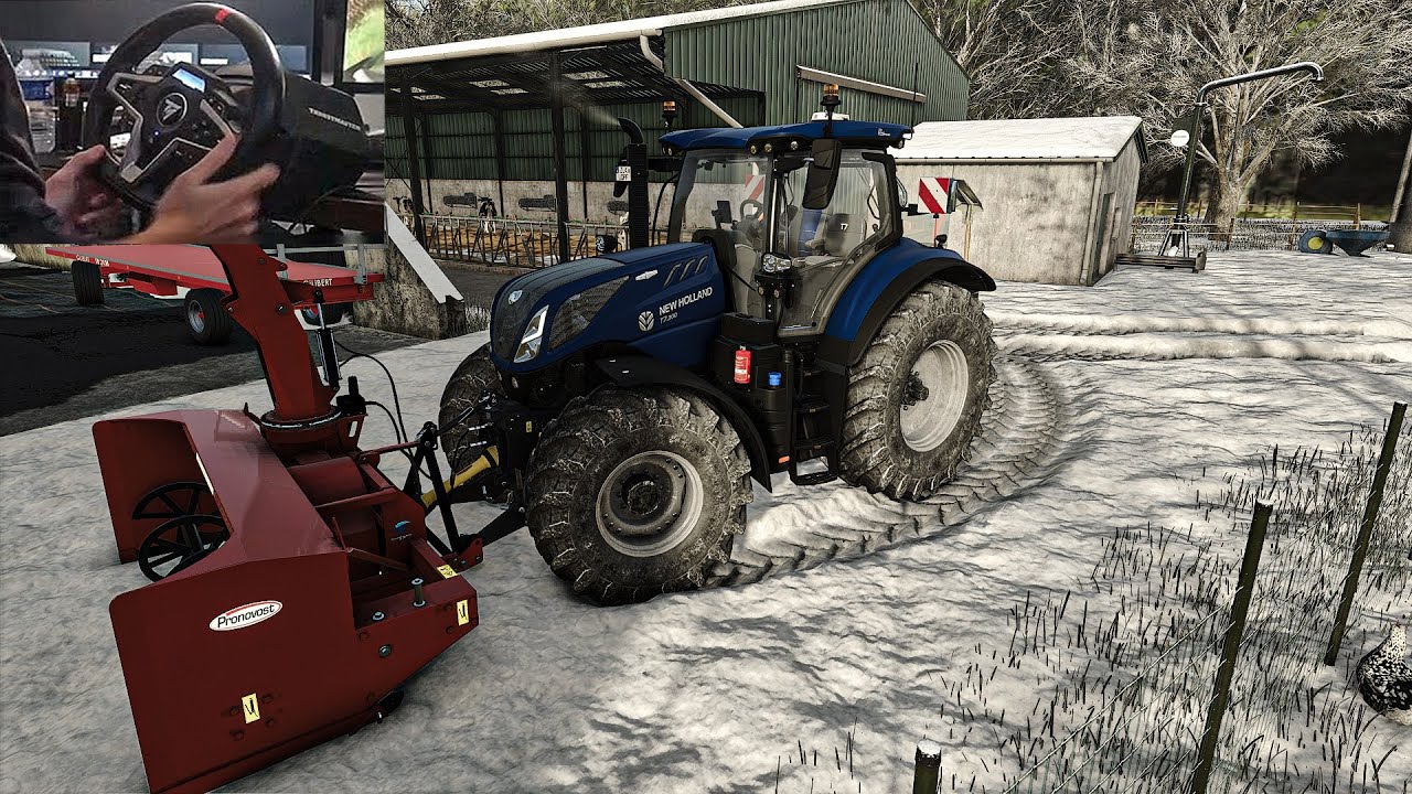 Уборка снега на ферме и в городе | Геймплей Thrustmaster T248 | Farming Simulator 25