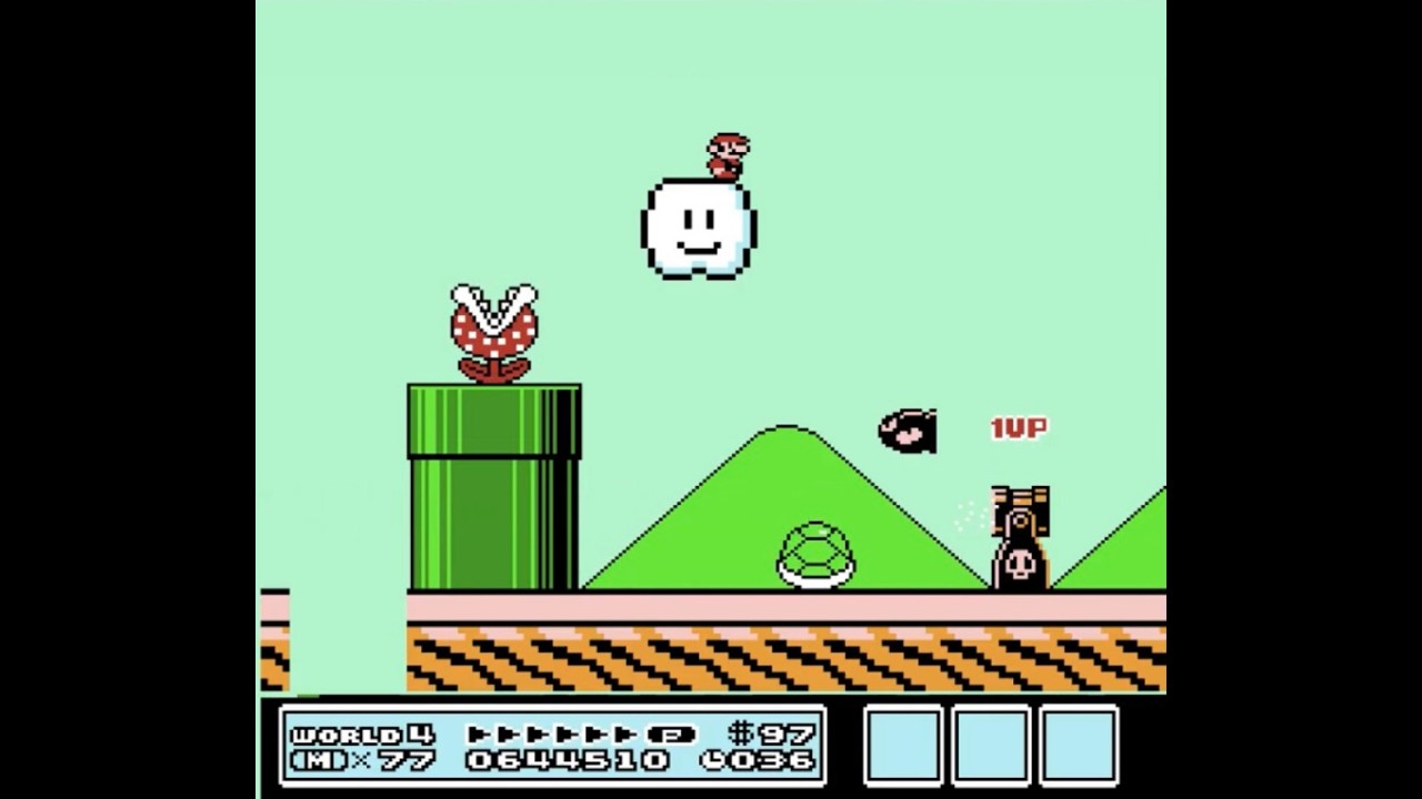 Super Mario Bros. 3 - 9 Extra Lives from Bullet Bill in World 4-5