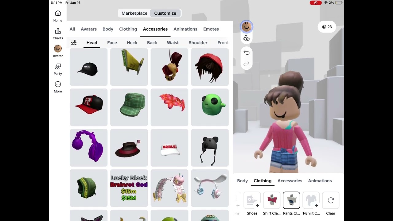 Making a NO Robux avatar some items are UGCs
