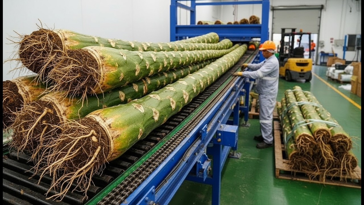 Inside a Papaya Tree Trunk Processing Factory You’ve Never Seen Before