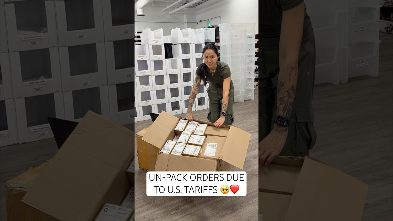 Распаковывайте заказы вместе со мной из-за пошлин США 🥹📦🇨🇦 #малыйбизнес #упаковказаказов #тарифы