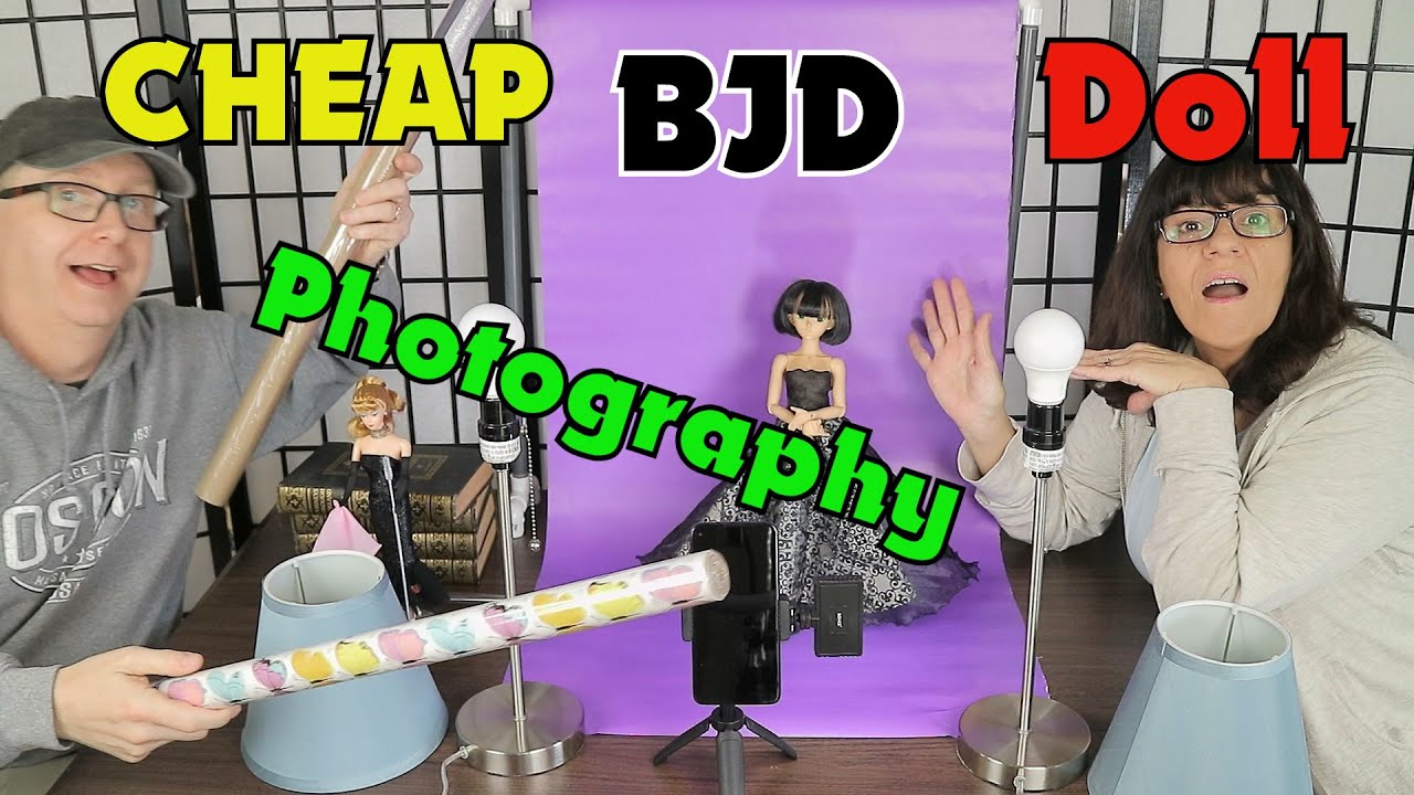 BJD CHEAP Doll Photography, Dollar Tree Finds, Backdrop, Lighting, Camera & More #CheapBJD 🌞👀😃