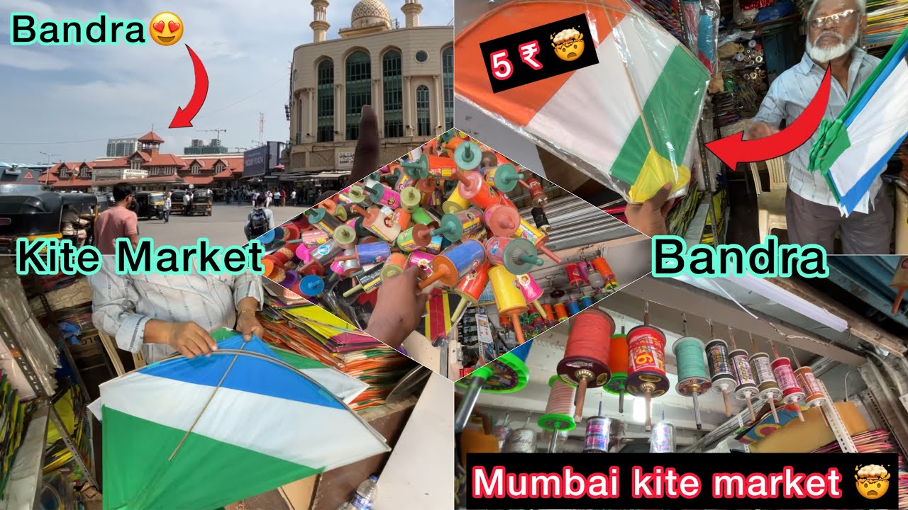 Bandra Kite Market 2025 🤯 || Wholesale Kites Manja Market In Mumbai || Starting 5₹ se 😱 || Mono Kite