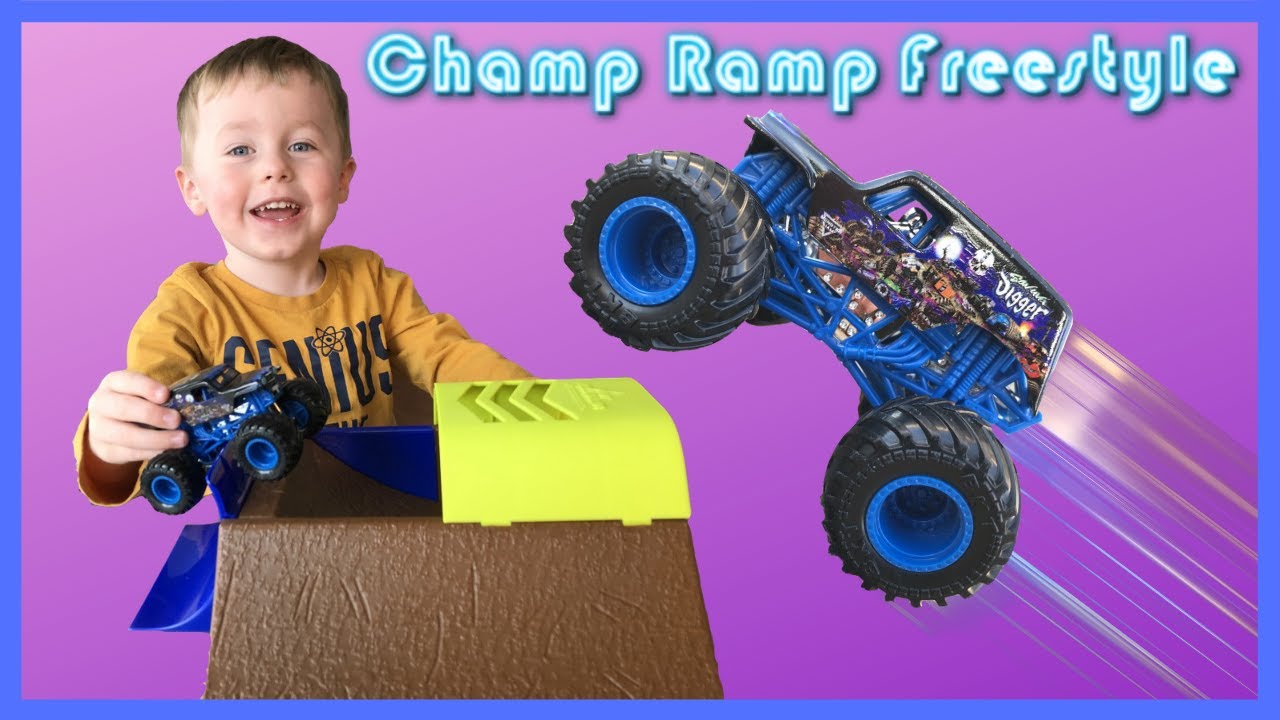 Monster Jam Champ Ramp Freestyle Playset | Monster Trucks for Kids | Son-uva-Digger Freestyle