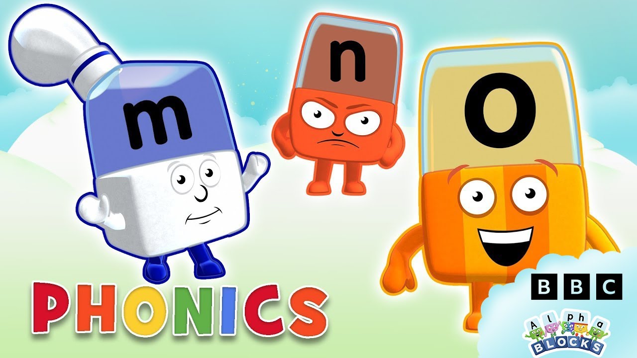 Phonics - Learn to Read | Letters M, N, O | Alphablocks