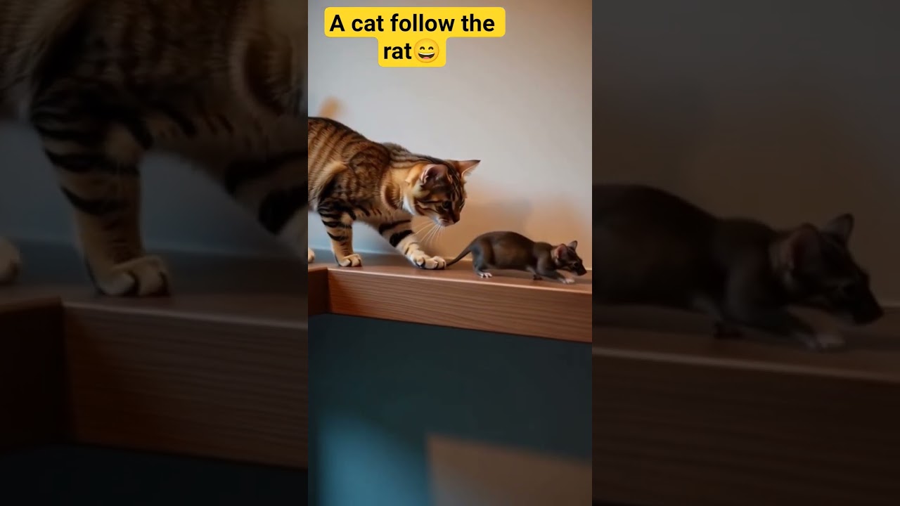 A Sweet pie cat & mouse 🐀😄. 