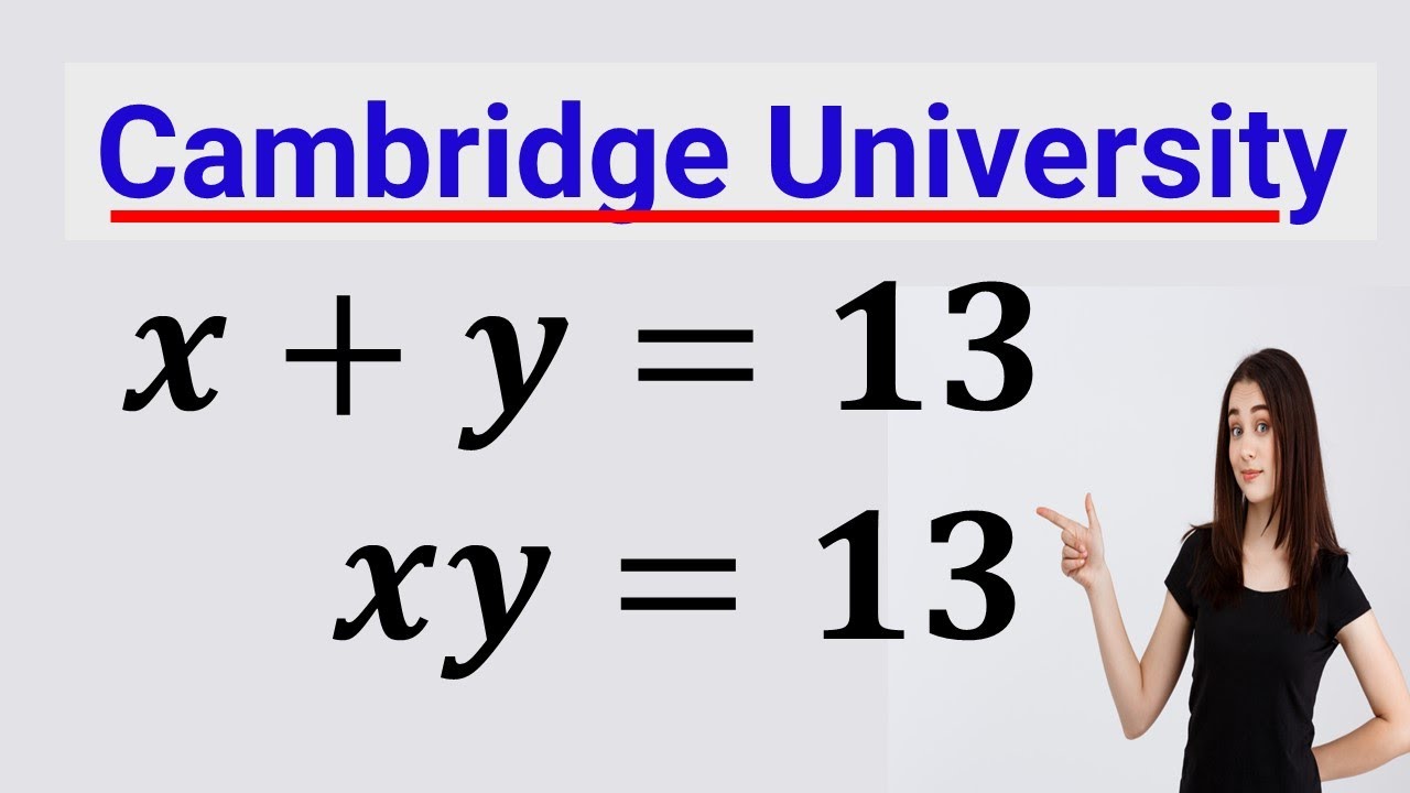A very tricky Cambridge University Admission Algebra Exam | Entrance Aptitude Test | Find x & y!!