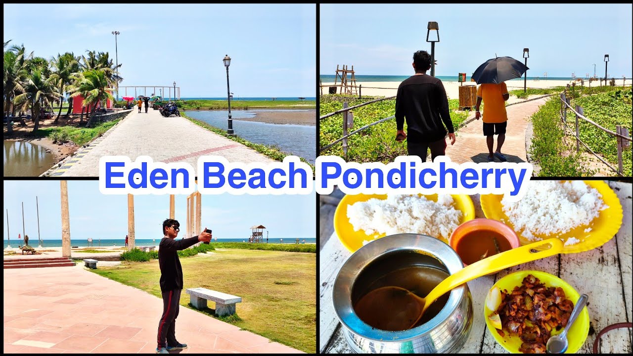 🛍️Beautiful Natural Scenery Eden Beach Pondicherry//Important Tourist Place Pondicherry