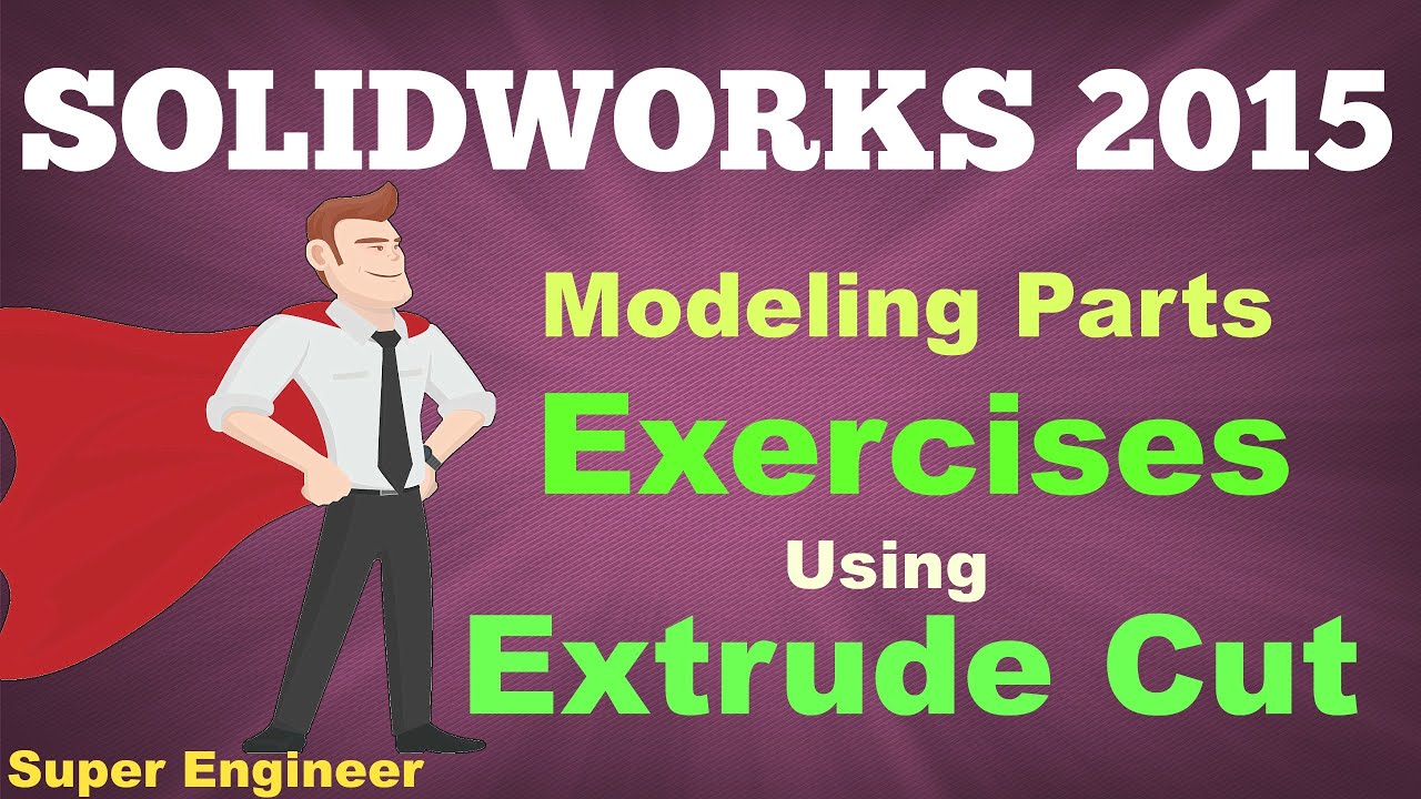 26)Examples||Extrude Cut Exercises|Solidworks||2015||عربى