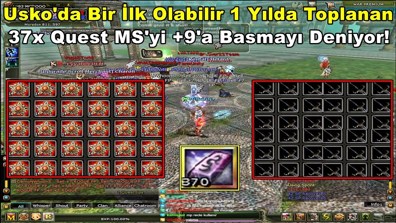 DomenicoWacco | 1 Yılda Toplanan 37x Quest MS'yi | +9 Yapmak İçin Upgrade Ediyor! | Knight Online
