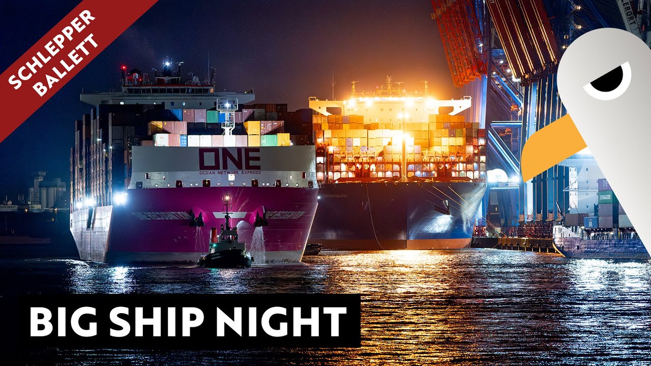 Schlepperballett bei Nacht 🚢 Ein Containerriese wird eingeparkt ⚓️ COSCO GALAXY & ONE RECOGNITION