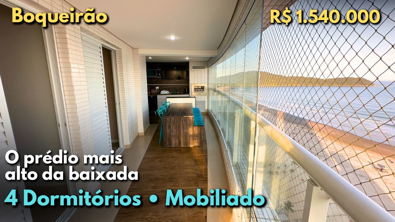 #516 VENDIDO ✅ APARTAMENTO FRENTE MAR MOBILIADO COM 4 DORMITÓRIOS, 2 VAGAS - BOQUEIRÃO, PRAIA GRANDE