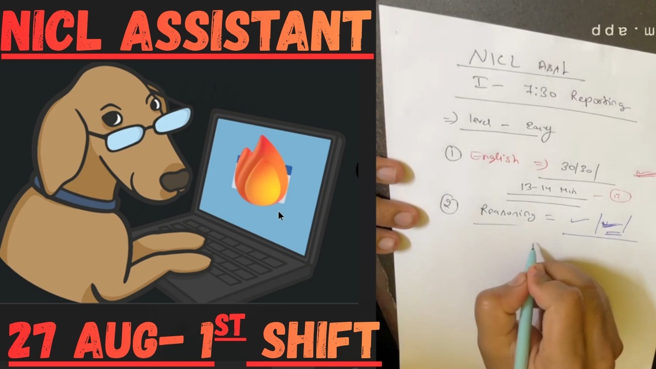 Analysis video of NICL Assistant 27 AUG - 1st shift ✍📝 #nicl #niclassistant #ibpspo #guidely