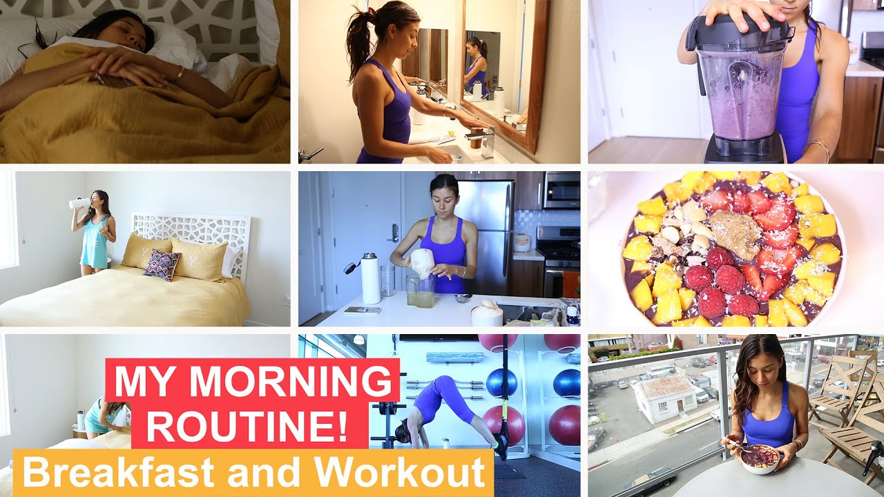 MY MORNING ROUTINE! Vegan Breakfast and Workout Routine