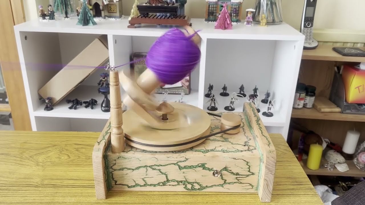 Testing out the electric ball winder.