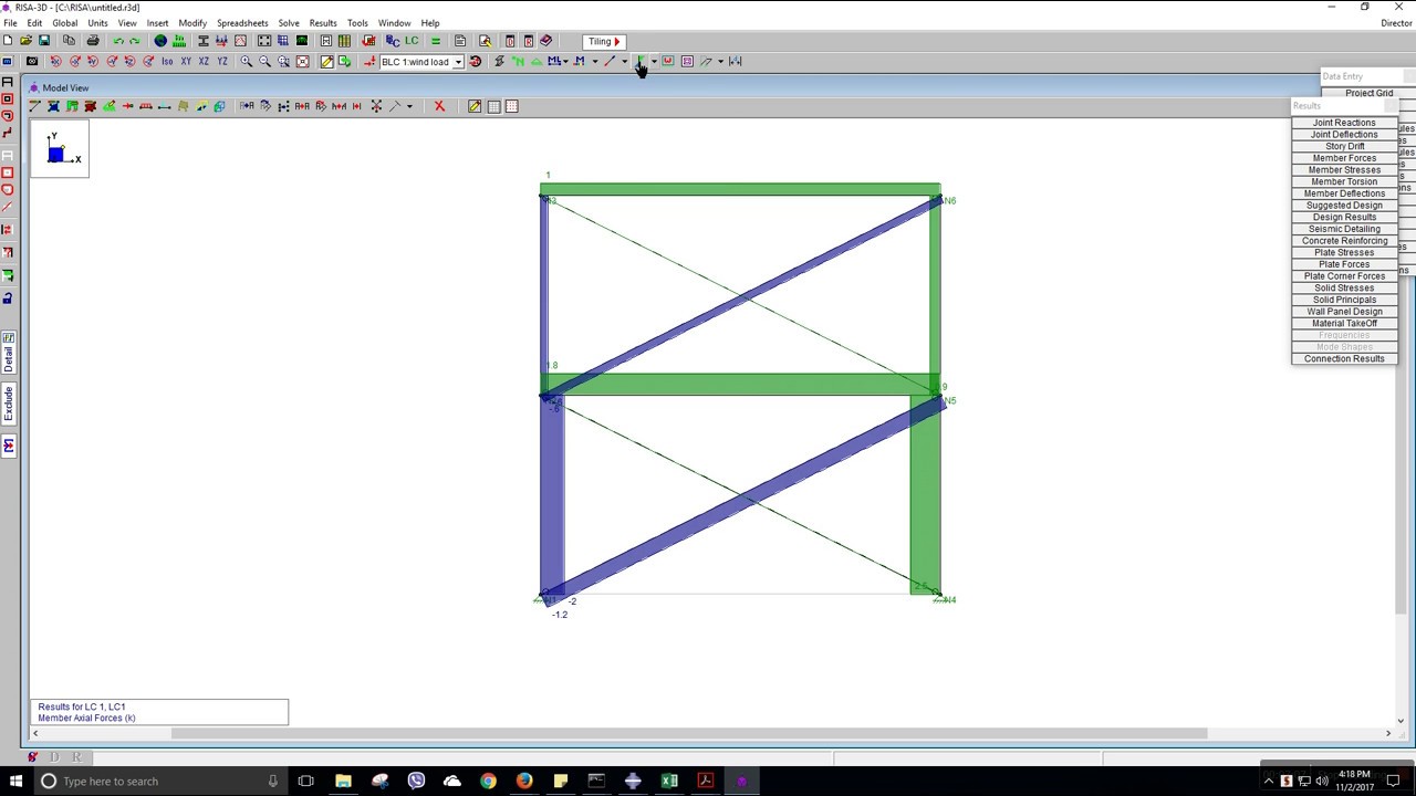 Braced Frame Analysis on RISA 3D | RISA 3D | Frame Analysis
