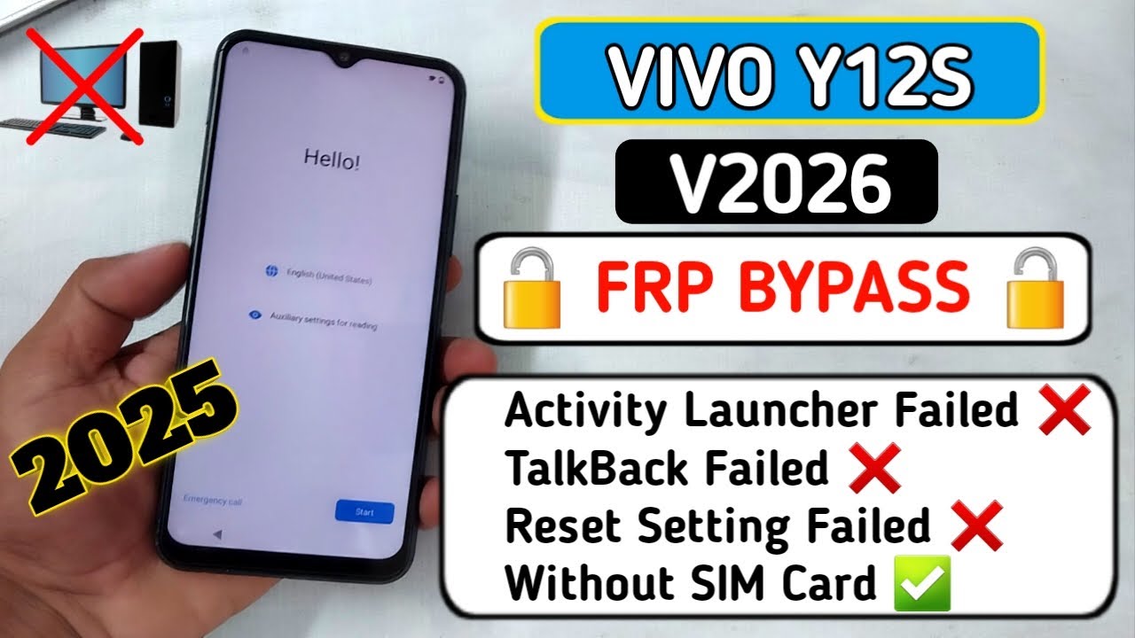 Vivo Y12s Frp Bypass New Security Update 2025 | Vivo Y12s (V2026) Google Account Bypass Without PC