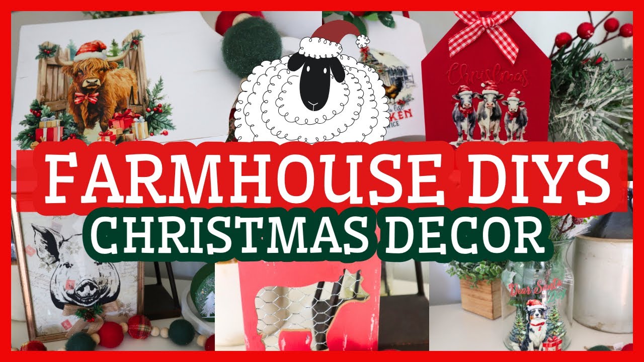 FARMHOUSE CHRISTMAS DIY DECOR  | RUB ON TRANSFER CRAFTS FOR 2024