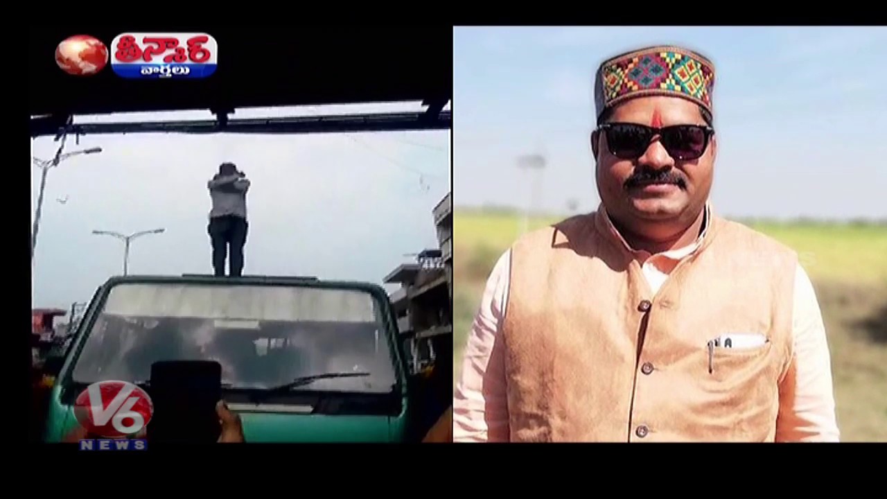 MP BJP Leader Punish Rash Bus Drivers With Sit-ups | Teenmaar News | V6 Telugu News