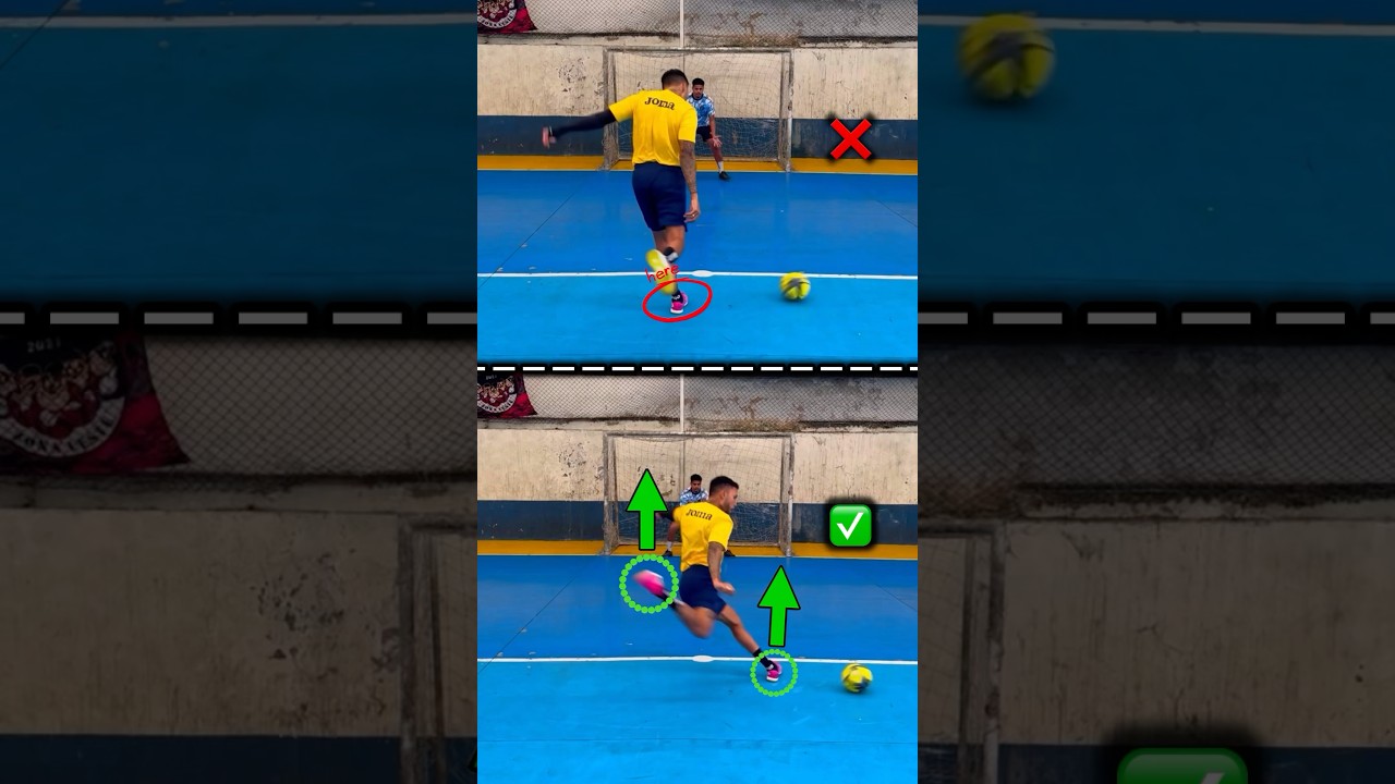 A base do corpo &eacute; 50% do gol ⚽️✅ #futsalskills #futsal #futsalplayer #footballskills #skills #fut