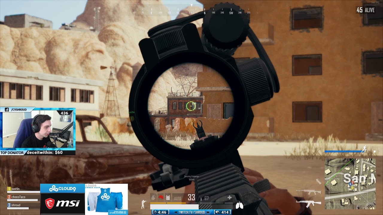 Shroud, Just9n, ChocoTaco PUBG squad (game #2) | 34 Kill | Mar 19