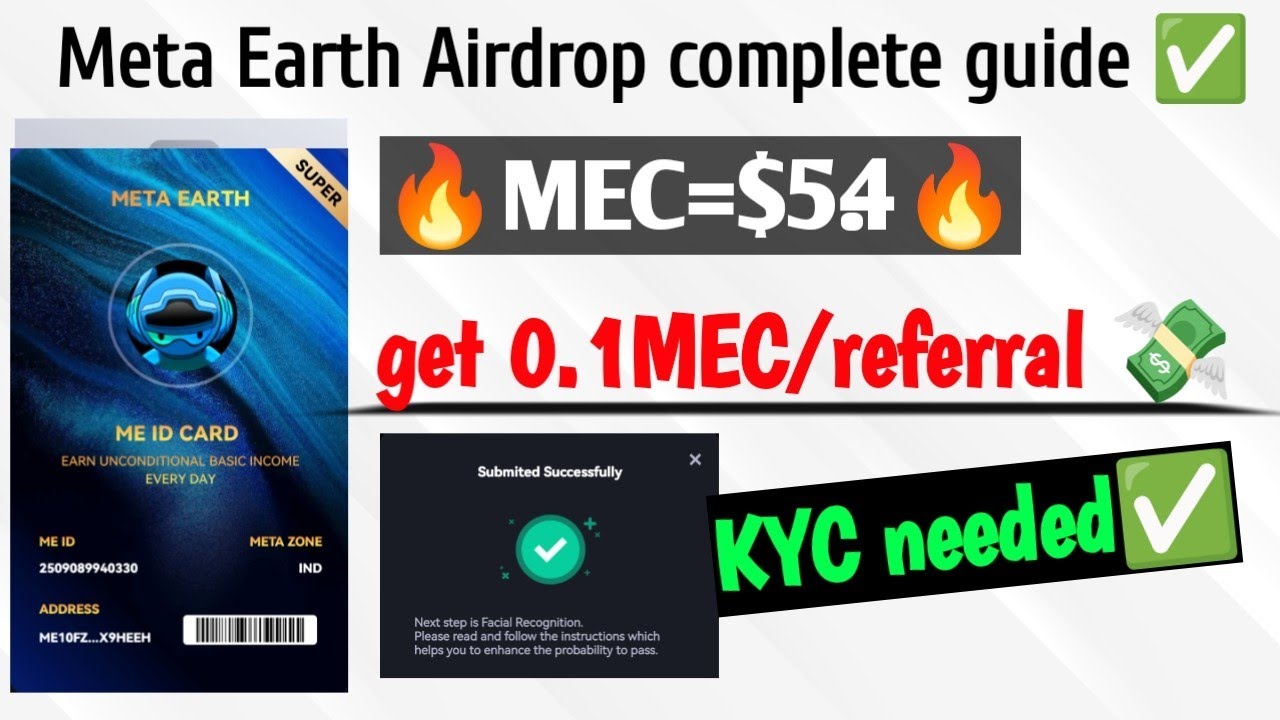 🔥Meta Earth Airdrop guide 💸| how to earn more MEC tokens | MEC withdrawal process | 🔥$MEC=$5.4🔥