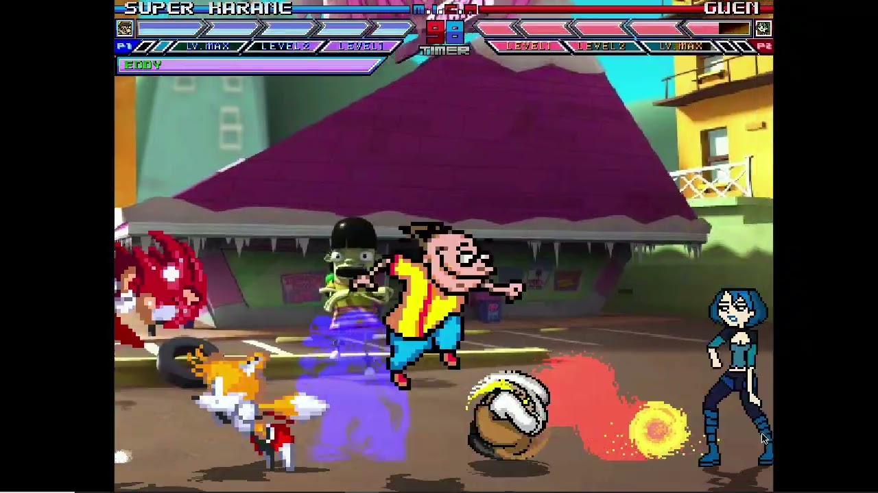 Karane MUGEN Battle #393: Super Karane, Eddy & Sonic TFTA vs Gwen
