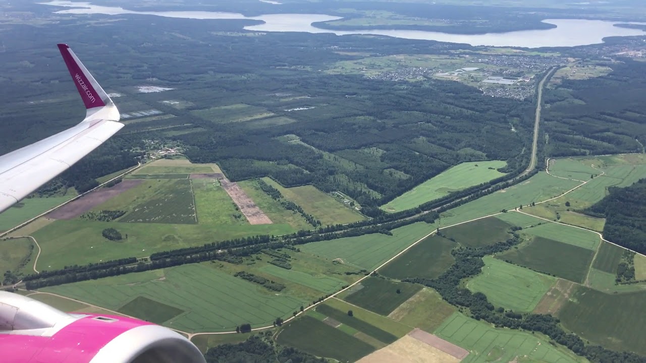 WizzAir Airbus A320 take off - Kaunas, Lithuania