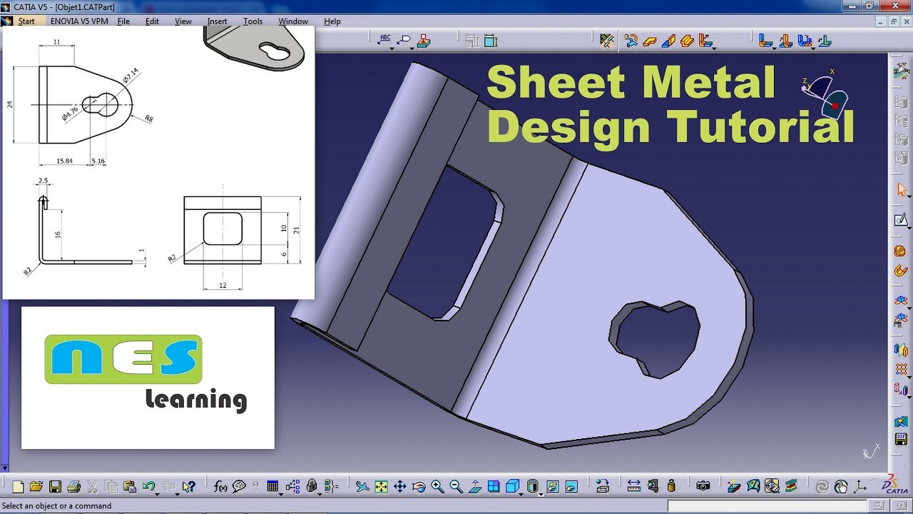 CATIA V5/V6 Tutorial | Sheet metal Design Tutorial