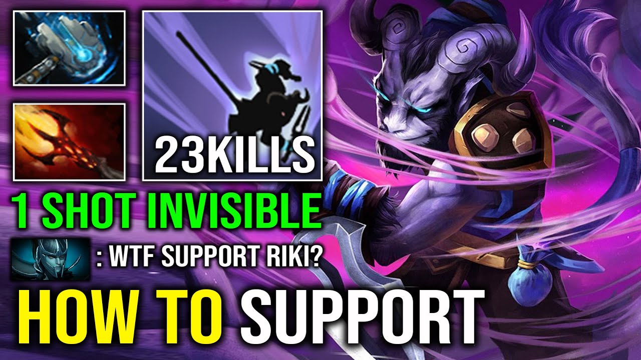 Как играть за саппорта RIKI. 100% раздражающий ганг. Невидимый 1-й выстрел. Комбо Dagon 5-го уров...