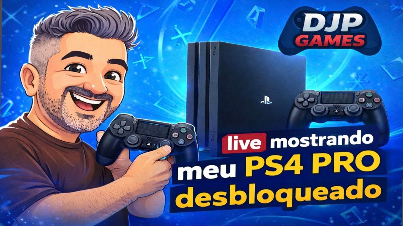 Live mostrando meu PS4 Pro Desbloqueado
