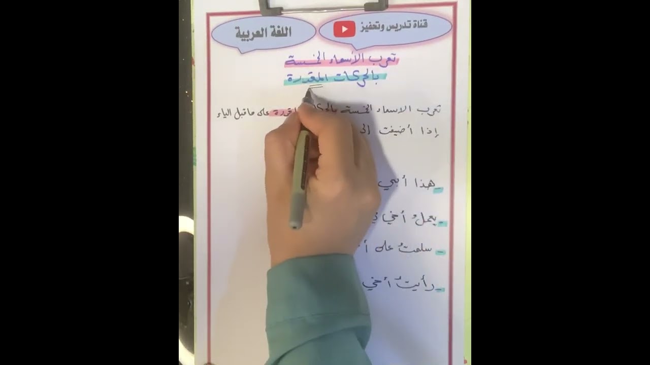 الاسماء الخمسة للصف الثاني متوسط بطريقة مبسطة جداً ٢٠٢٣