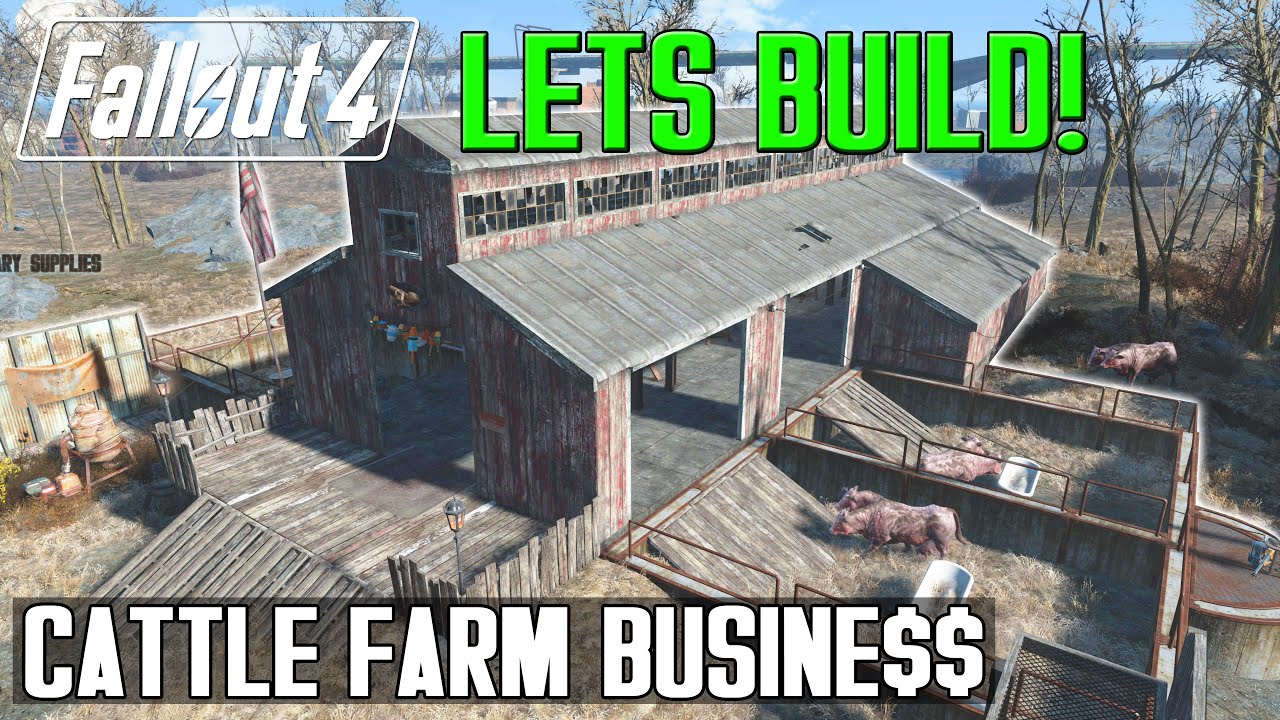 Fallout 4 - Cattle Farm Business - County Crossing Settlement Build - No Mods