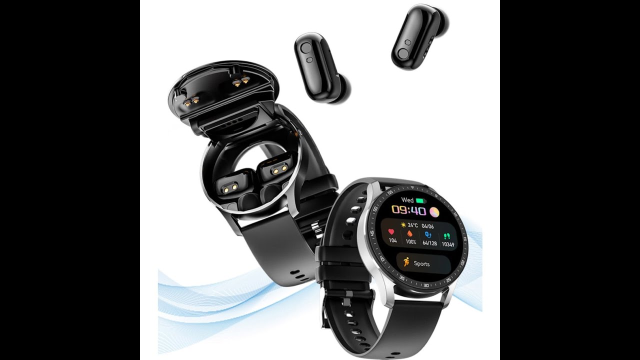IP67 Waterproof Smartwatch with A Pair of TWS In-ear Earbuds Hidden Inside The Watch Body